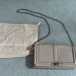Rebecca Minkoff genuine quilted leather clutch bag
